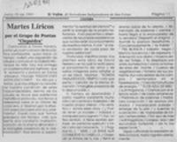 Martes líricos  [artículo].