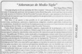 "Añoranzas de medio siglo"  [artículo] Hugo Pérez White.