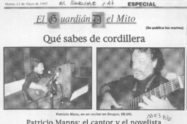 Patricio Manns, el cantor y el novelista