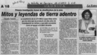 Mitos y leyendas de tierra adentro  [artículo] Claudia Tosetti.