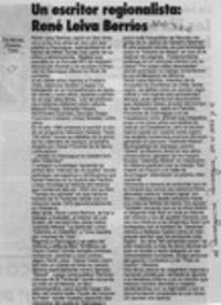 Un escritor regionalista, René Leiva Berríos  [artículo] Antonio Cárdenas Tabies.