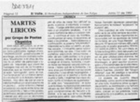 Martes líricos  [artículo].