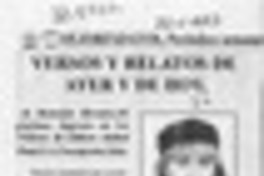 Versos y relatos de ayer y de hoy  [artículo] Rocío L'Amar.