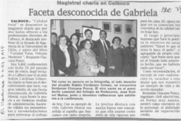 Faceta desconocida de Gabriela  [artículo].