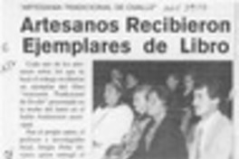 Artesanos recibieron ejemplares de libro  [artículo].