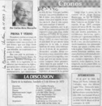 Prosa y verso  [artículo] Carlos René Ibacache.