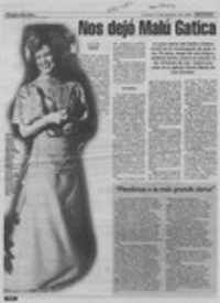 Nos dejó Malú Gatica  [artículo] C. F. / C. M.