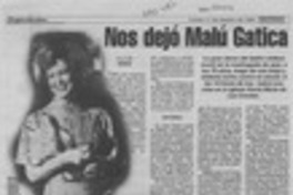 Nos dejó Malú Gatica  [artículo] C. F. / C. M.