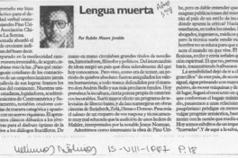 Lengua muerta  [artículo] Rubén Moore Jeraldo.