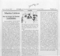 Martes líricos  [artículo].