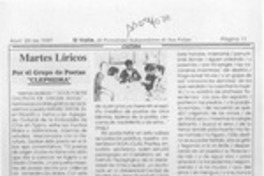 Martes líricos  [artículo].