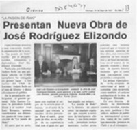 Presentan nueva obra de José Rodríguez Elizondo  [artículo].
