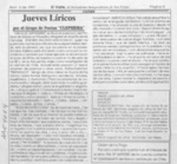 Jueves líricos  [artículo].