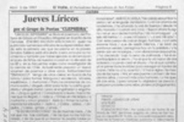 Jueves líricos  [artículo].