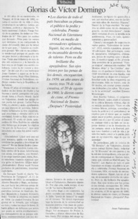 Glorias de Víctor Domingo  [artículo] Juan Valentino.