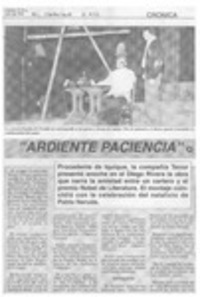 Ardiente paciencia o Neruda, el chileno común y corriente  [artículo].