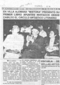 En Villa Alemana "Mistoka" presentó su primer libro apuntes, invitados desde Cabildo el círculo artístico literario