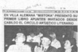 En Villa Alemana "Mistoka" presentó su primer libro apuntes, invitados desde Cabildo el círculo artístico literario