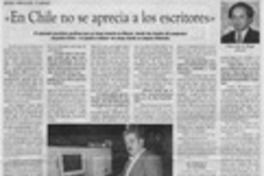"En Chile no se aprecia a los escritores"