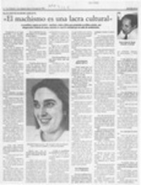 "El machismo es una lacra cultural"