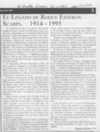 El Legado de Roque Esteban Scarpa  [artículo].