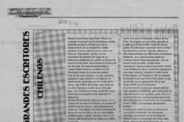 Grandes escritores chilenos  [artículo].