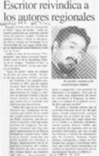 Escritor reivindica a los autores regionales  [artículo].