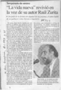 "La Vida nueva" revivió en la voz de su autor Raúl Zurita  [artículo].