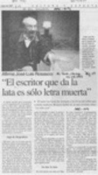 "El Escritor que da la lata es sólo letra muerta"