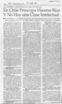 En Chile preocupa hacerse rico y no hay una clase intelectual (entrevista)