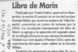Libro de Marín  [artículo] Escritor.