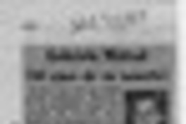 Gabriela Mistral (40 años de su muerte)  [artículo] Nori Agoni.