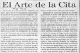 El arte de la cita  [artículo] Patricio Tello.
