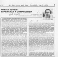 Poesía joven, esperanza y compromiso  [artículo] Tulio Mendoza Belio.
