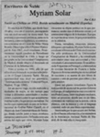 Myriam Solar  [artículo] C. R. I.