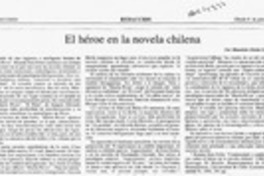 El héroe en la novela chilena  [artículo] Mauricio Ostria González.