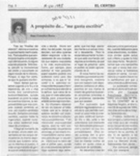 A propósito de -- "me gusta escribir"  [artículo] Rosa González Baeza.