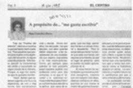 A propósito de -- "me gusta escribir"  [artículo] Rosa González Baeza.