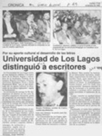Universidad de Los Lagos distinguió a escritores  [artículo].