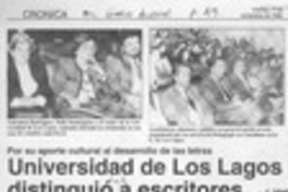 Universidad de Los Lagos distinguió a escritores  [artículo].
