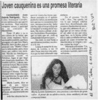 Joven cauquenina es una promesa literaria  [artículo] Iván Gajardo.