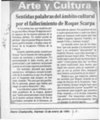 Sentidas palabras del ámbito cultural por el fallecimeinto de Roque Scarpa  [artículo].