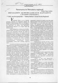 Benjamín Subercaseaux Zañartu  [arTículo] Carlos Vega Letelier.