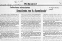 Remoliendo con "La remolienda"  [arTículo] Edgardo Sánchez.