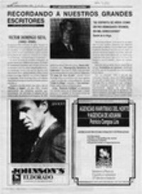 Recordando a nuestros grandes escritores  [artículo] Ana Iris Alvarez Núñez.