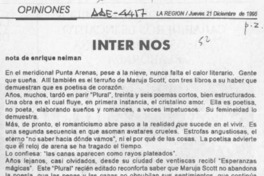 Inter nos  [artículo] Enrique Neiman.