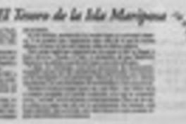 El tesoro de la Isla Mariposa  [artículo] Jaime Miguel Gómez Rogers.