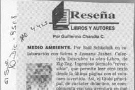 Medio ambiente  [artículo] Guillermo Chandía C.