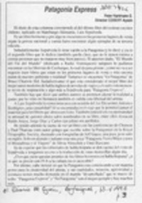 Patagonia express  [artículo] Peter Hartmann S.