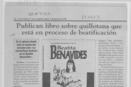 Publican libro sobre quillotana que está en proceso de beatificación
